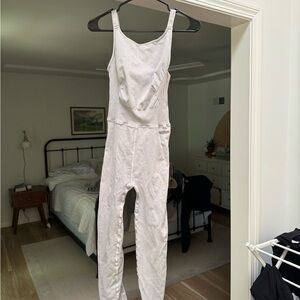 Free people movement grey jumpsuit